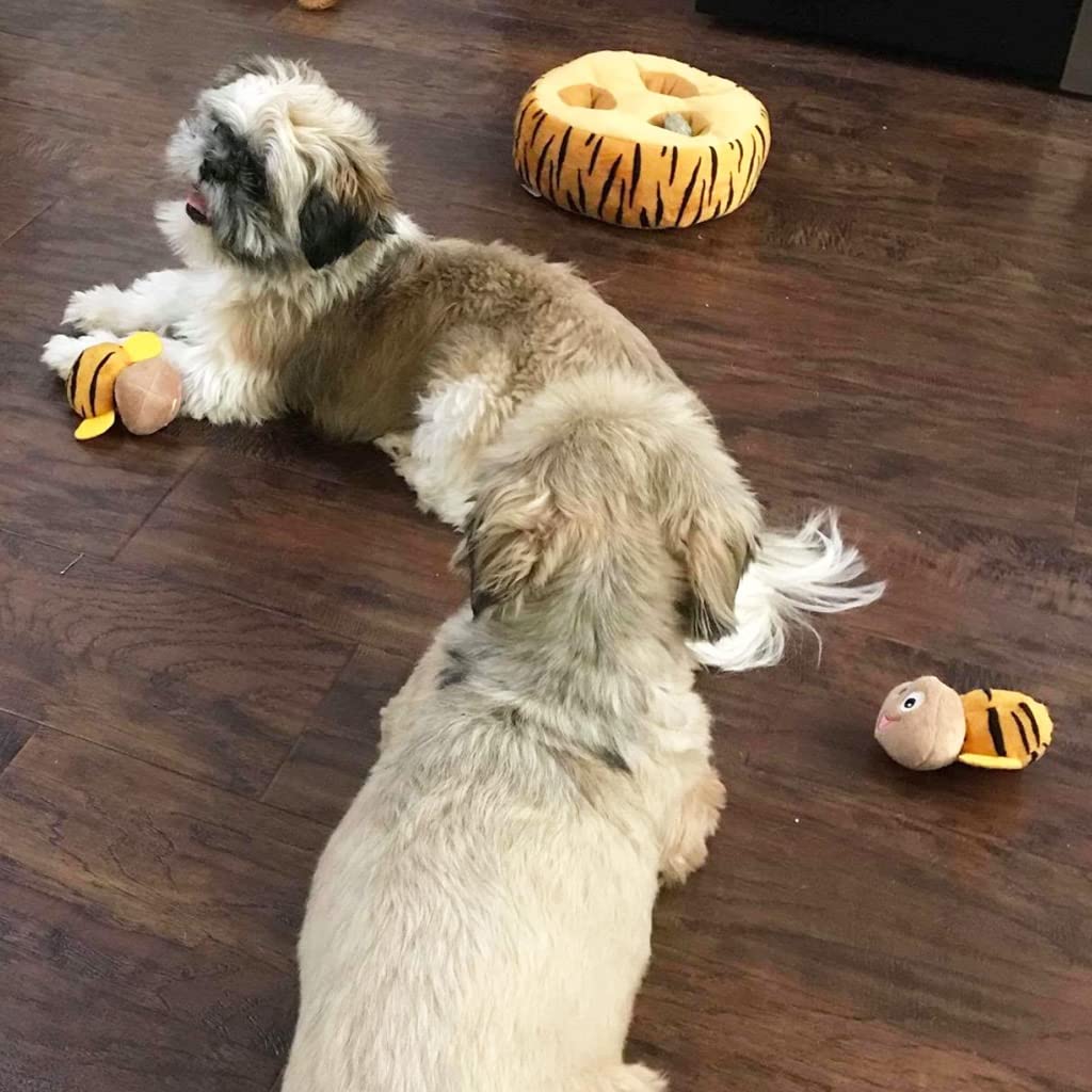 Ifoyo Hide And Seek Plush Dog Toy Squeaky Bee Interactive Puppy Toys, Durable Enrichment Toys For Mental Stimulation Anxiety Rel
