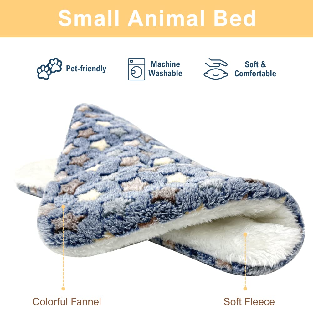 Tierecare 10Pcs Guinea Pig Bed Soft Rabbit Bedding Cage Liner Warm Bunny Mats Pee Pads Fleece Blanket Plush Hamster Sleep Beds F