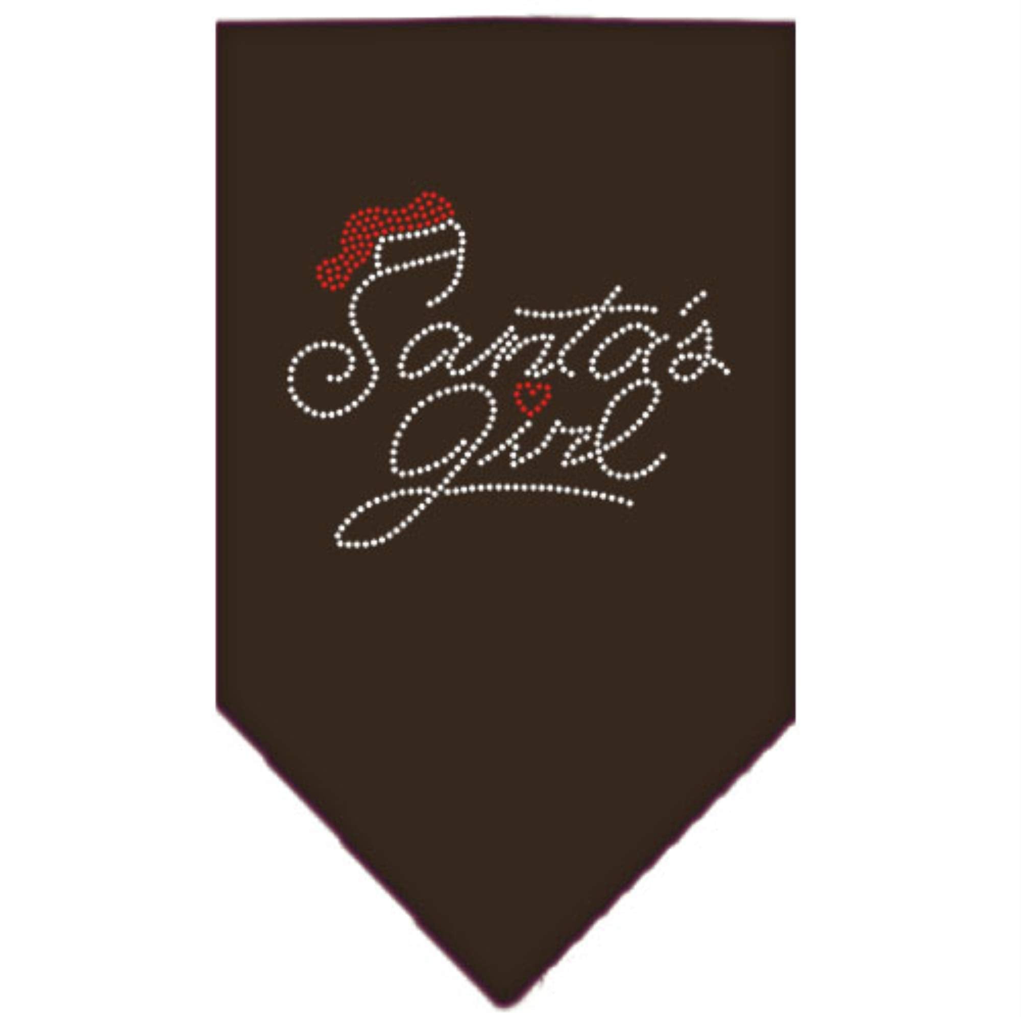Santas Girl Rhinestone Bandana Brown Small