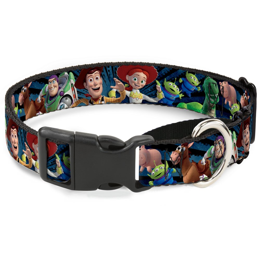 Buckle-Down Dog Collar Martingale Toy Story Characters Running2 Denim Rays 11 To 17 Inches 1.0 Inch Wide