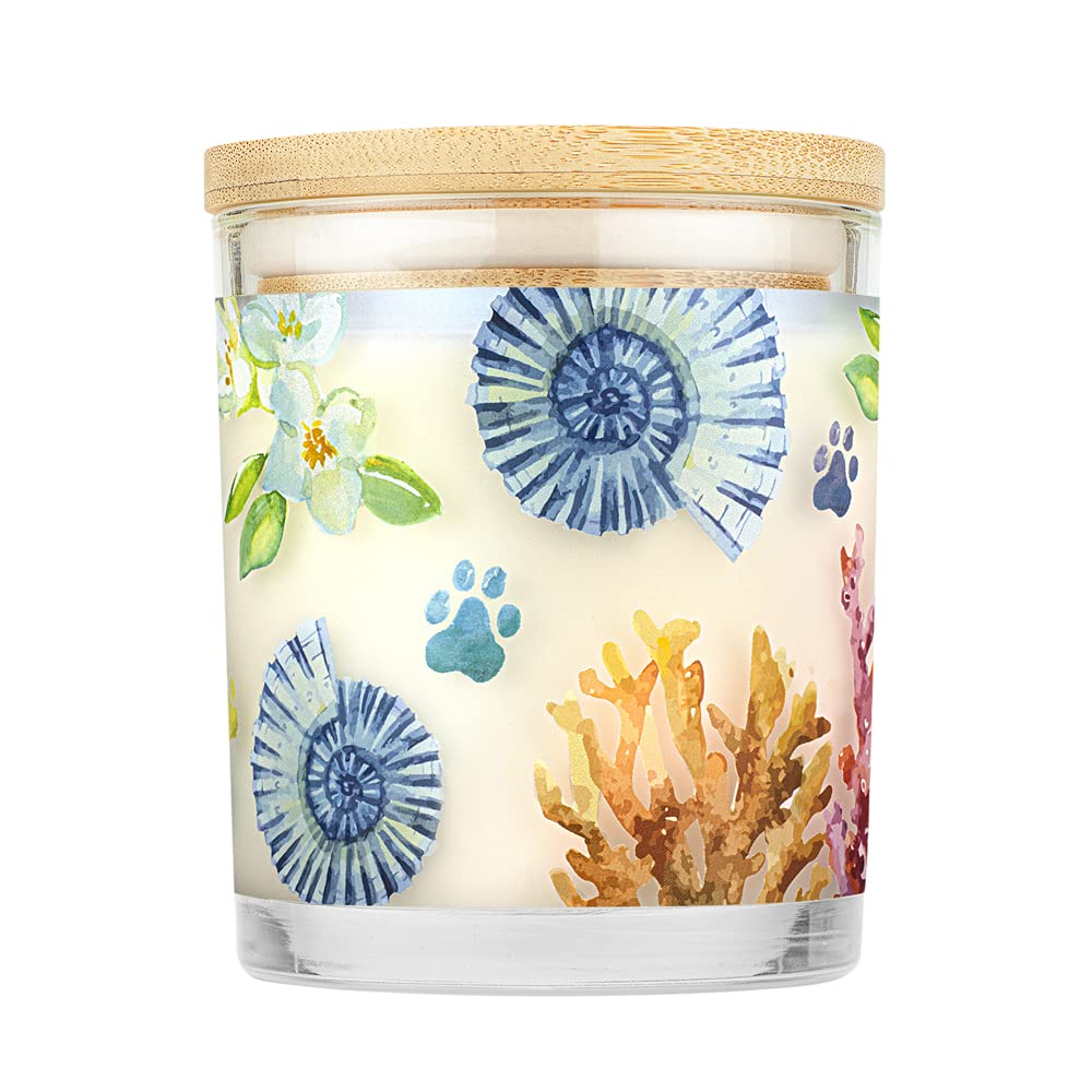 One Fur All Pet House Candle Plant-Based/Soy Candle - Clean Burning Scented Candles, Long Lasting Pet Odor Candle For Home - Mediterranean Sea
