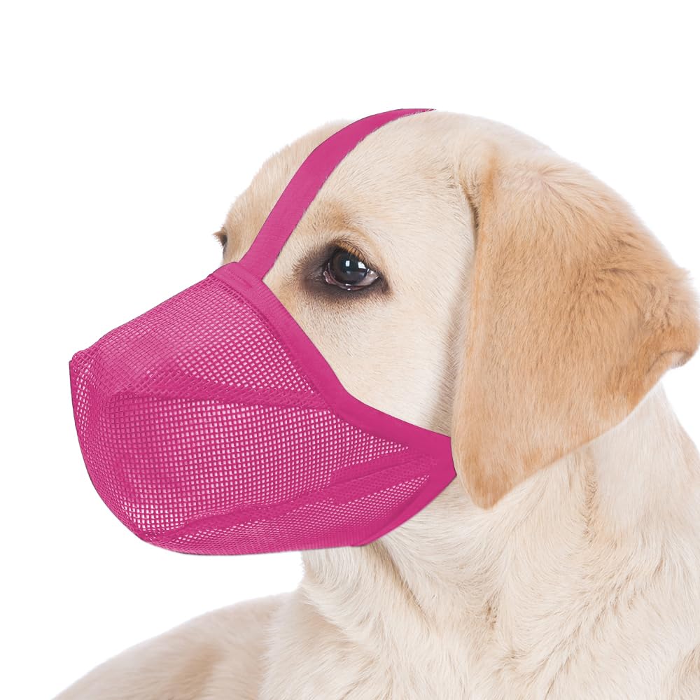 Miavers Dog Muzzle, Soft Mesh Covered Muzzles For Small, Medium, Large And X-Large Dogs, Muzzle With Adjustable Straps, Prevent 