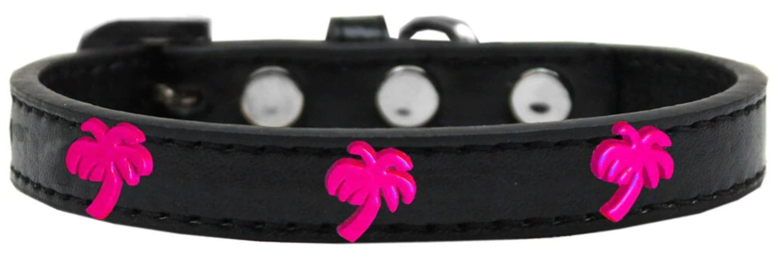 Dog, Puppy & Pet Widget Fashion Collar, Pink Palm Tree Aqua 16