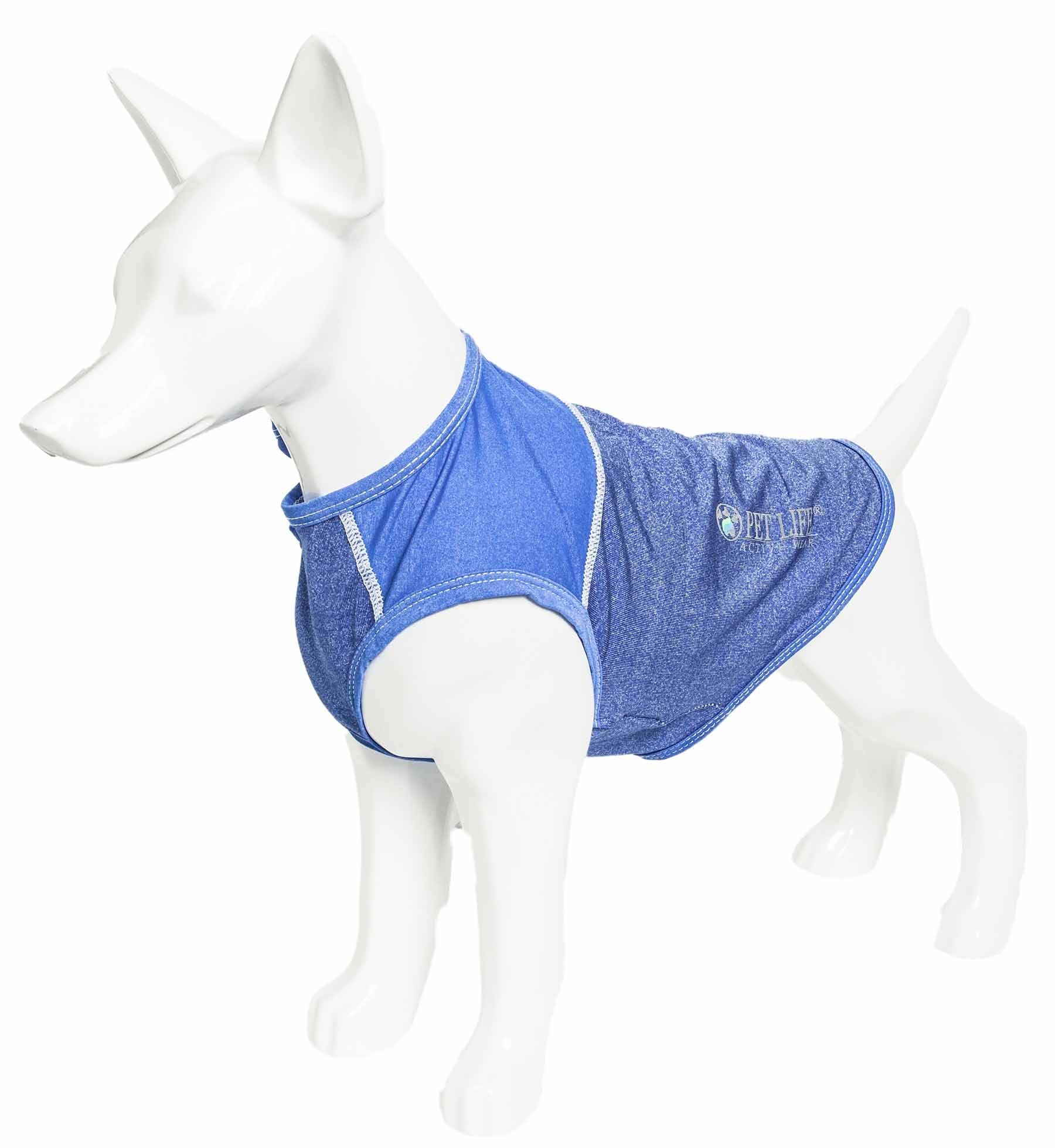 Pet Life Active 'Aero-Pawlse' Heathered Quick-Dry And 4-Way Stretch-Performance Dog Tank Top T-Shirt(D0102H7Lu5A.)