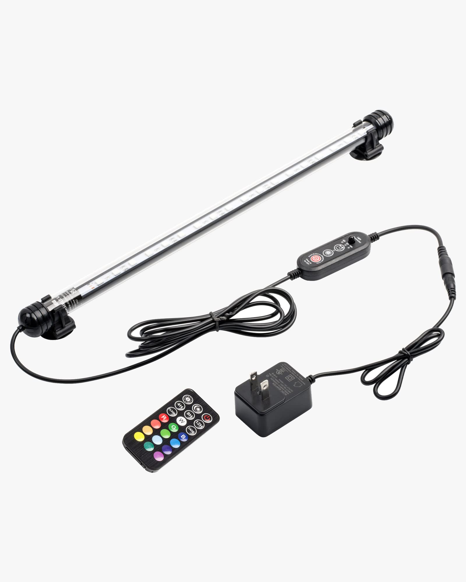 Nicrew Submersible Rgb Aquarium Light, Underwater Fish Tank Light With Timer Function, Multicolor Led Light With Remote Controller, 19 Inches