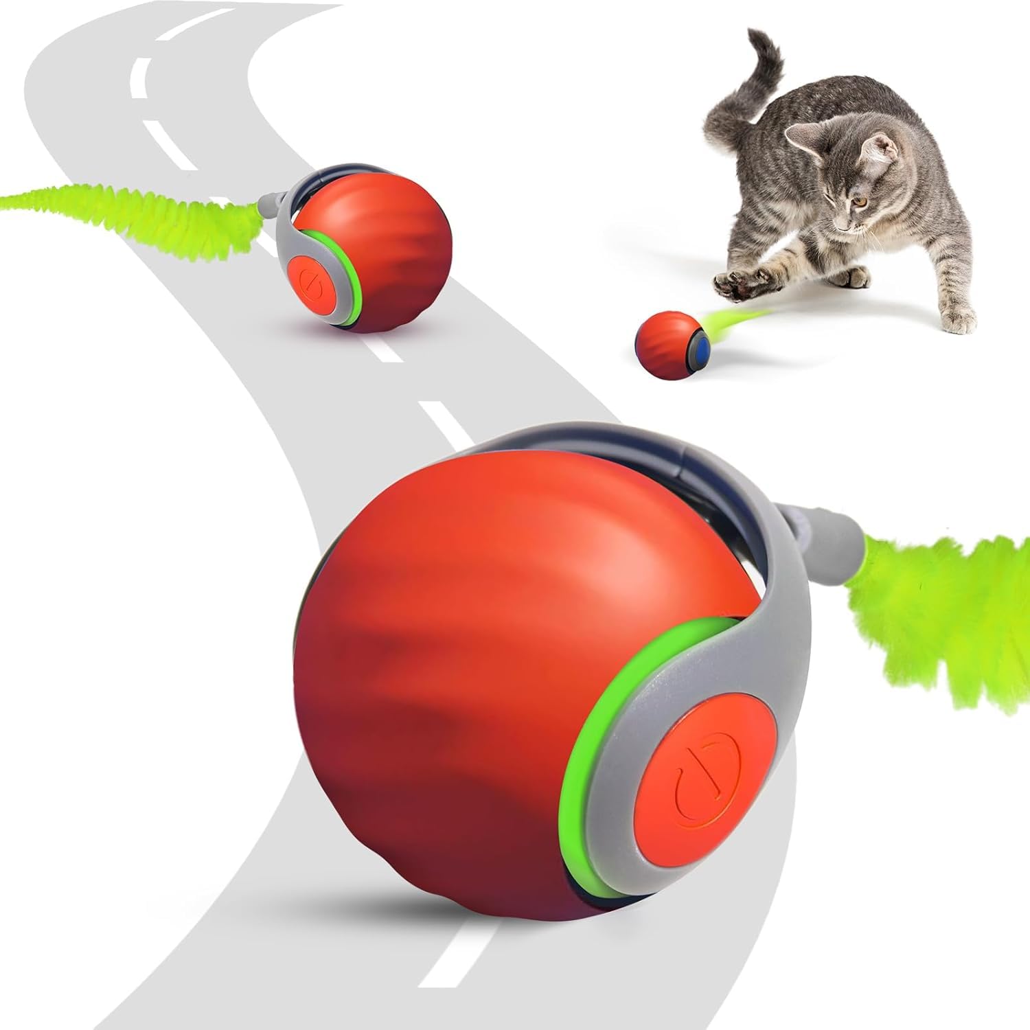 Interactive Cat Toy  Smart Toys For Cats & Kittens  Toy For Indoor Play  Pet Toy For Exercise (Orange)