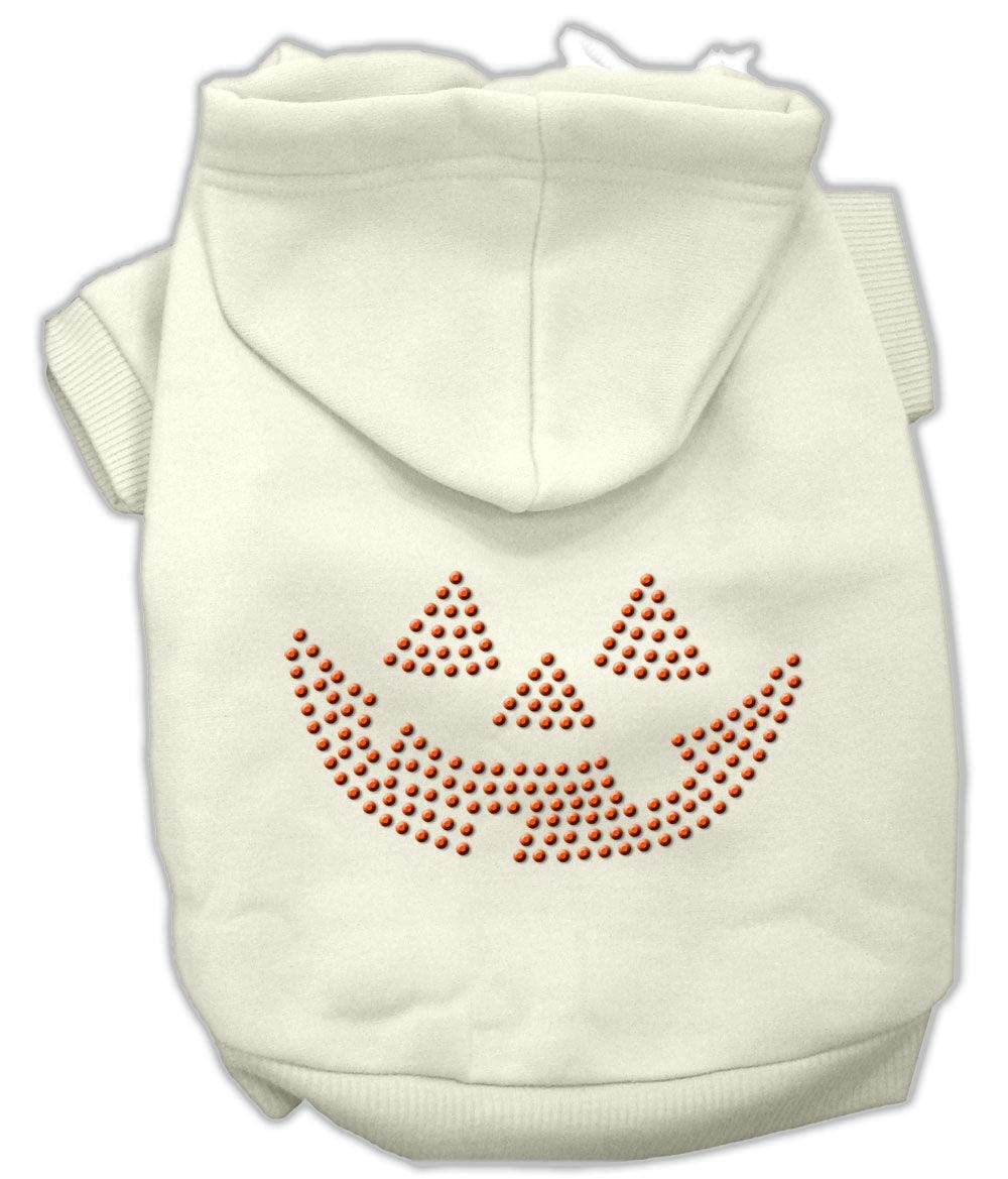 Halloween Pet Dog & Cat Hoodie Rhinestone, "Jack O' Lantern" Black 3XL (25-35 lbs.)