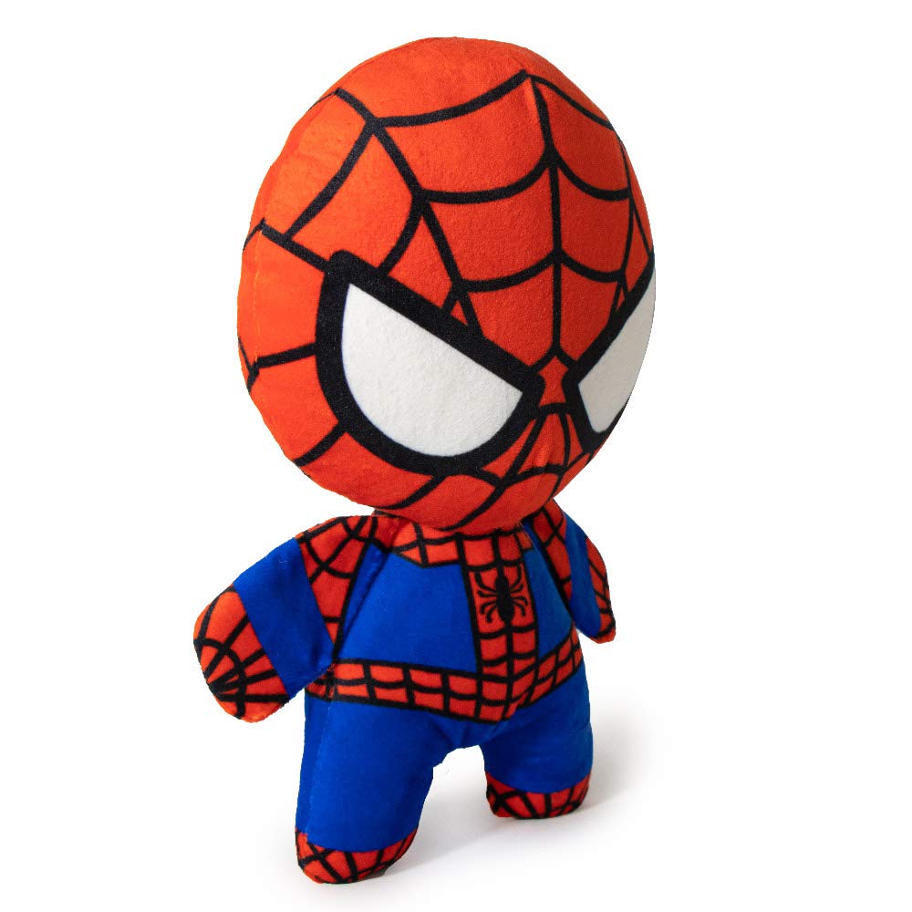 Buckle-Down Dog Toy, Marvel, Plush Squeaker Spider Man Kawaii Standing Pose, Multi Color, 8' X 6', Dtpt-Spdcz