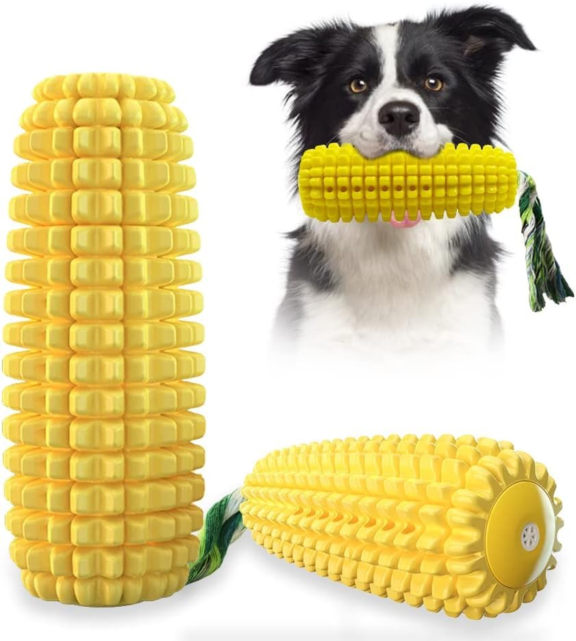 Rvpaws Corn Shape Dog Chew Toy, Natural Rubber Dog Teething Toy, Dog Toy For Entertainment And Dental Benefits, For All Breed Do