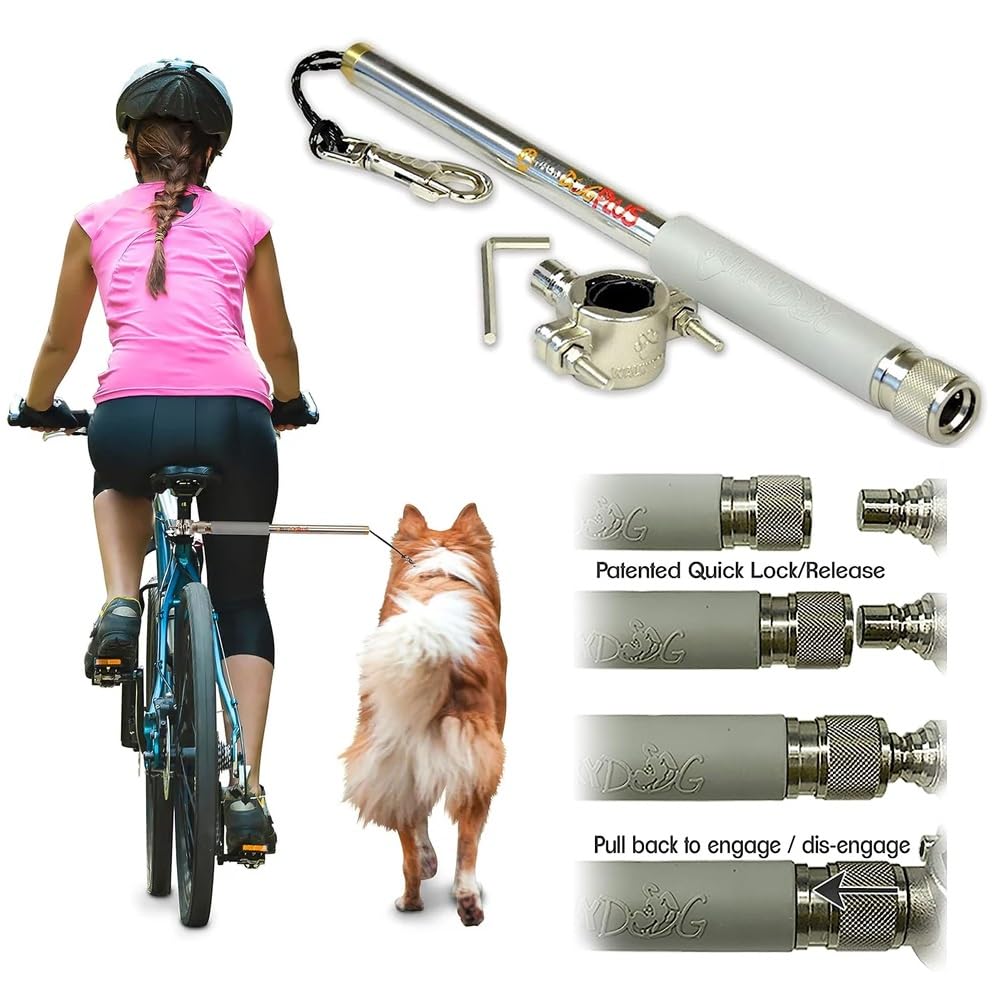 Walky Dog Leash Bike Attachment Plus Leash Hands Free Dog Bicycle Exerciser Leash 550-Lbs Pull Strength Paracord Leash Military Grade