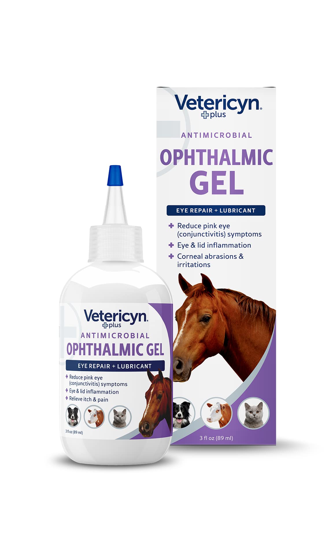 Vetericyn Plus Ophthalmic Eye Gel for Horses | Eye Ointment Alternative to Lubricate and Relieve Horse Eye Irritations, Safe for
