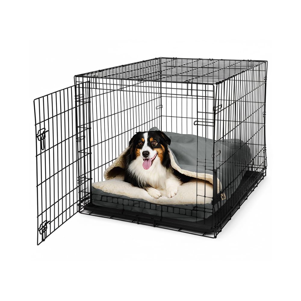 Snoozer Luxury Cozy Cave Crate Pet Bed With Microsuede, Medium - Anthracite
