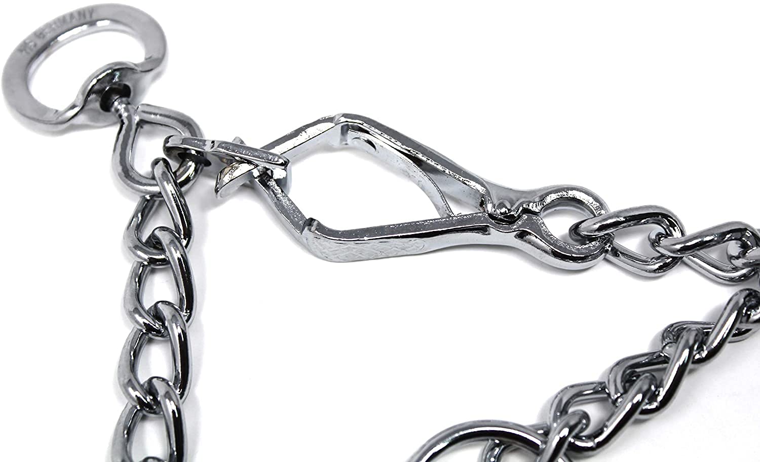 Dean & Tyler Herm Sprenger 21" Pinch Collar, Chrome Plated Steel, Includes Swivel & Easy Release Snap
