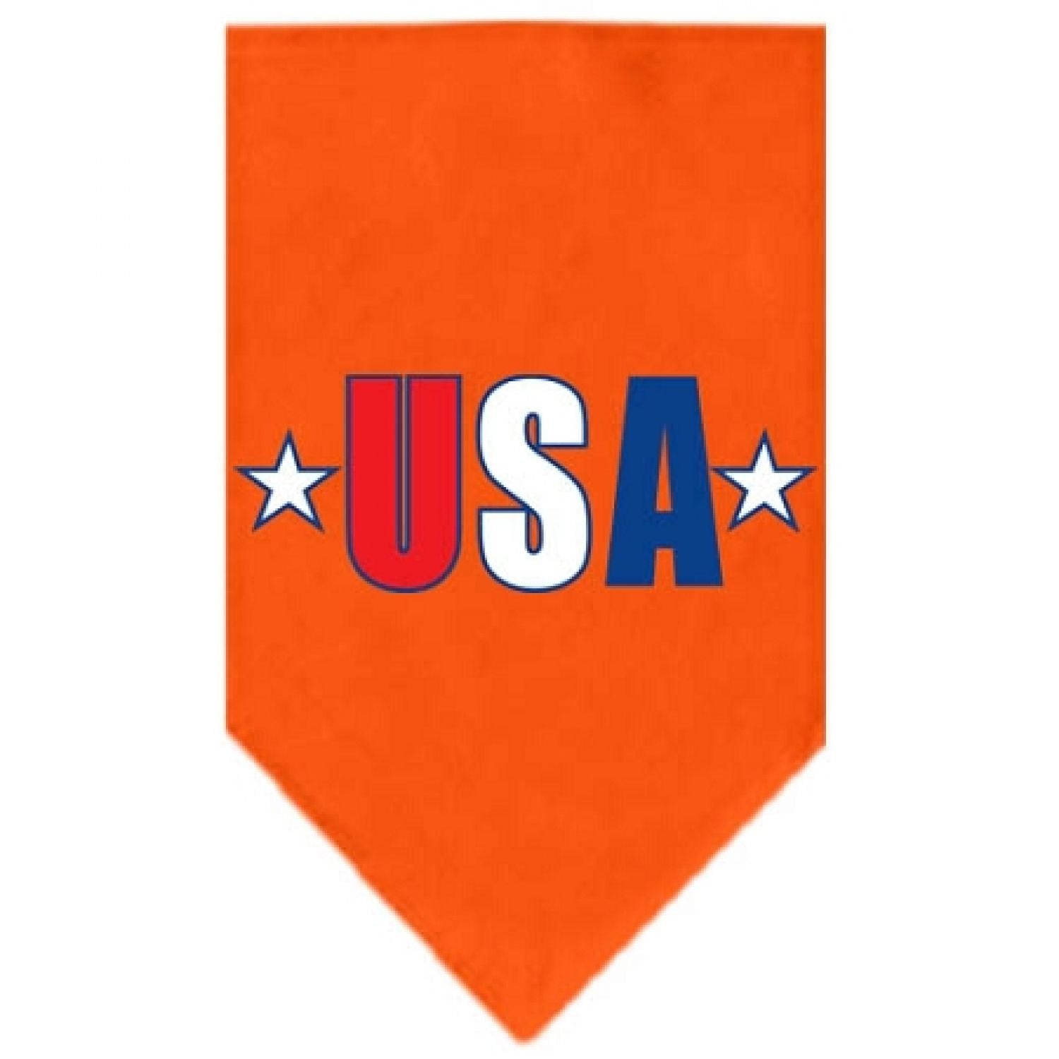 Mirage Pet Products 66-127 LGOR USA Star Screen Orange Print Bandana, Large