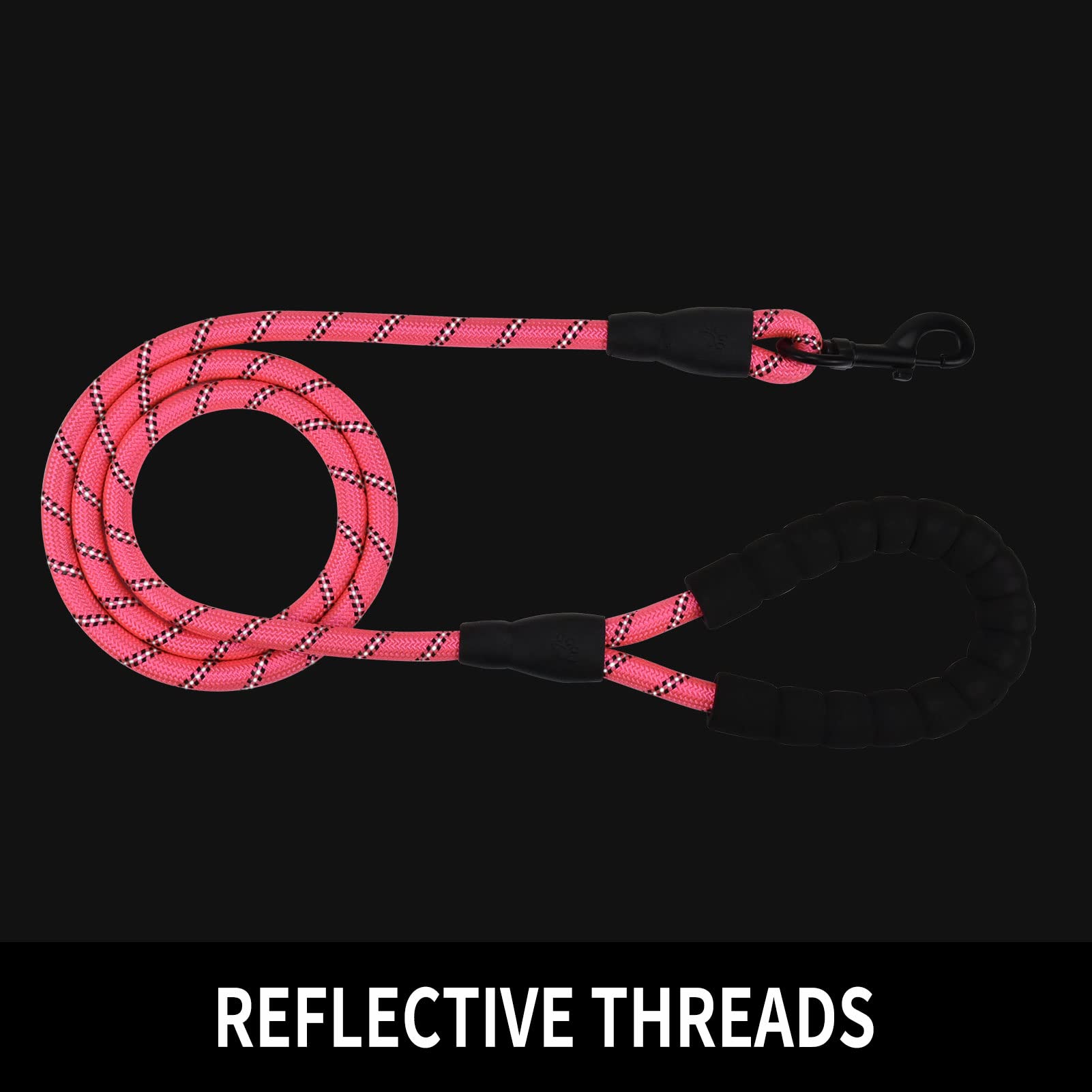 Panykoo 5 Ft Strong Pet Dog Leash With Highly Reflective Threads,360-Degree No Tangles And Comfortable Padded Handle,Suitable For Small,Medium And Large Dogs