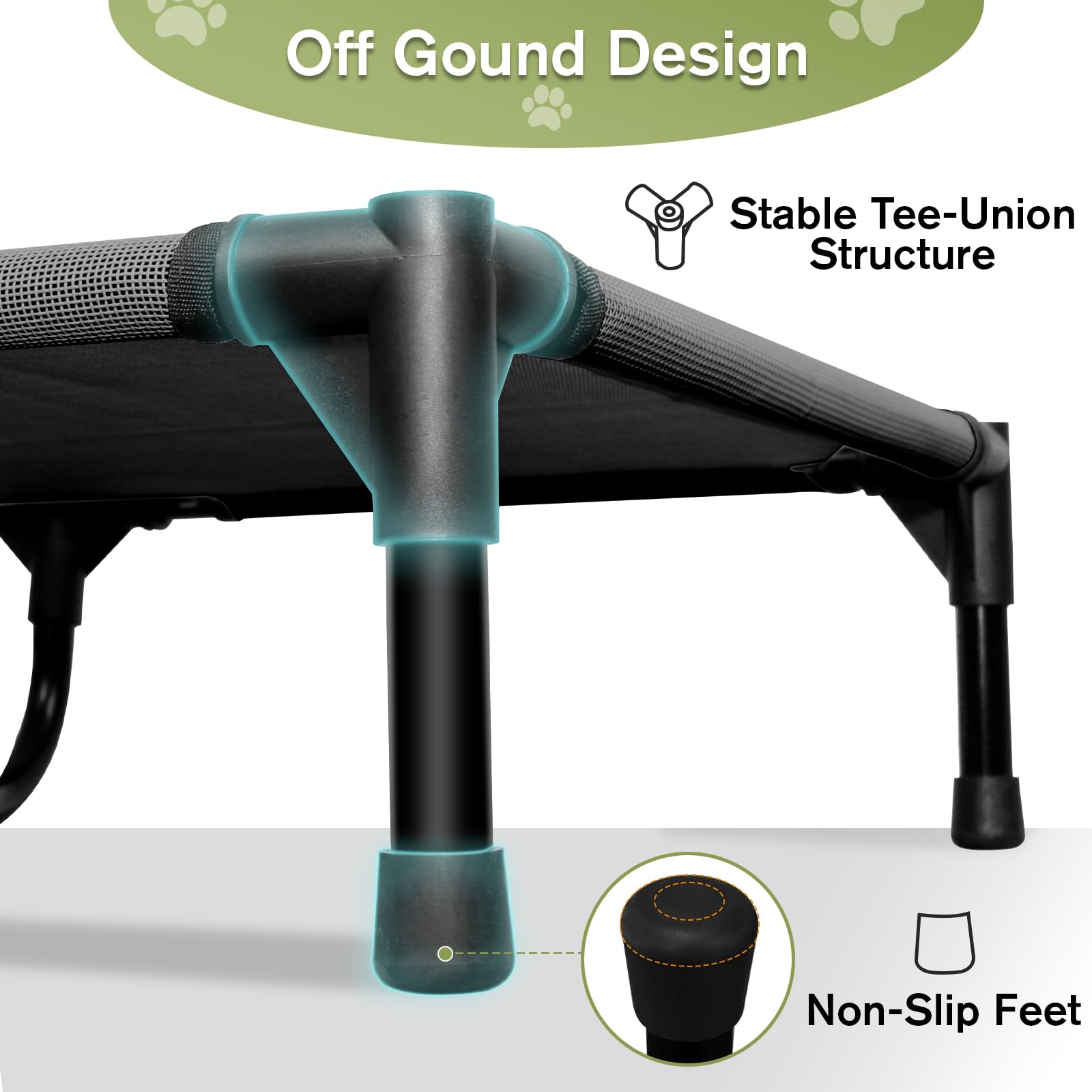 Elevated Dog Beds Large Sized Dogs, Cooling Raised Pet Cot Beds, Portable Lifted Camping Pet Bed With Washable Mesh, Durable Pet