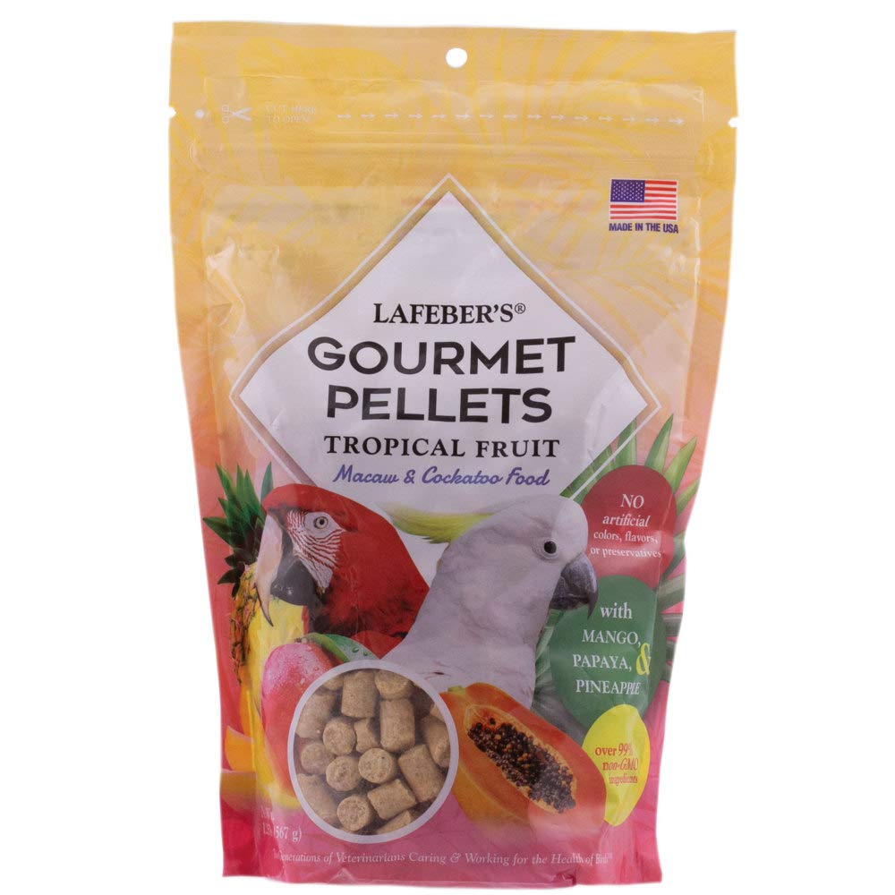 LAFEBERS Tropical Fruit Gourmet Pellets Pet Bird Food, No Added Sugar, Made with Non-GMO and Human-Grade Ingredients, for Macaw