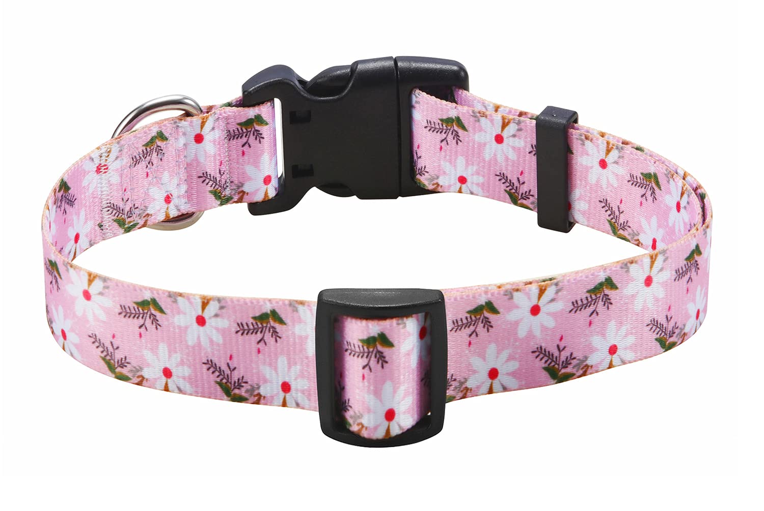 Mihqy Dog Collar With Bohemia Floral Tribal Geometric Patterns - Soft Ethnic Style Collar Adjustable For Small Medium Large Dogs (White Flower,L)