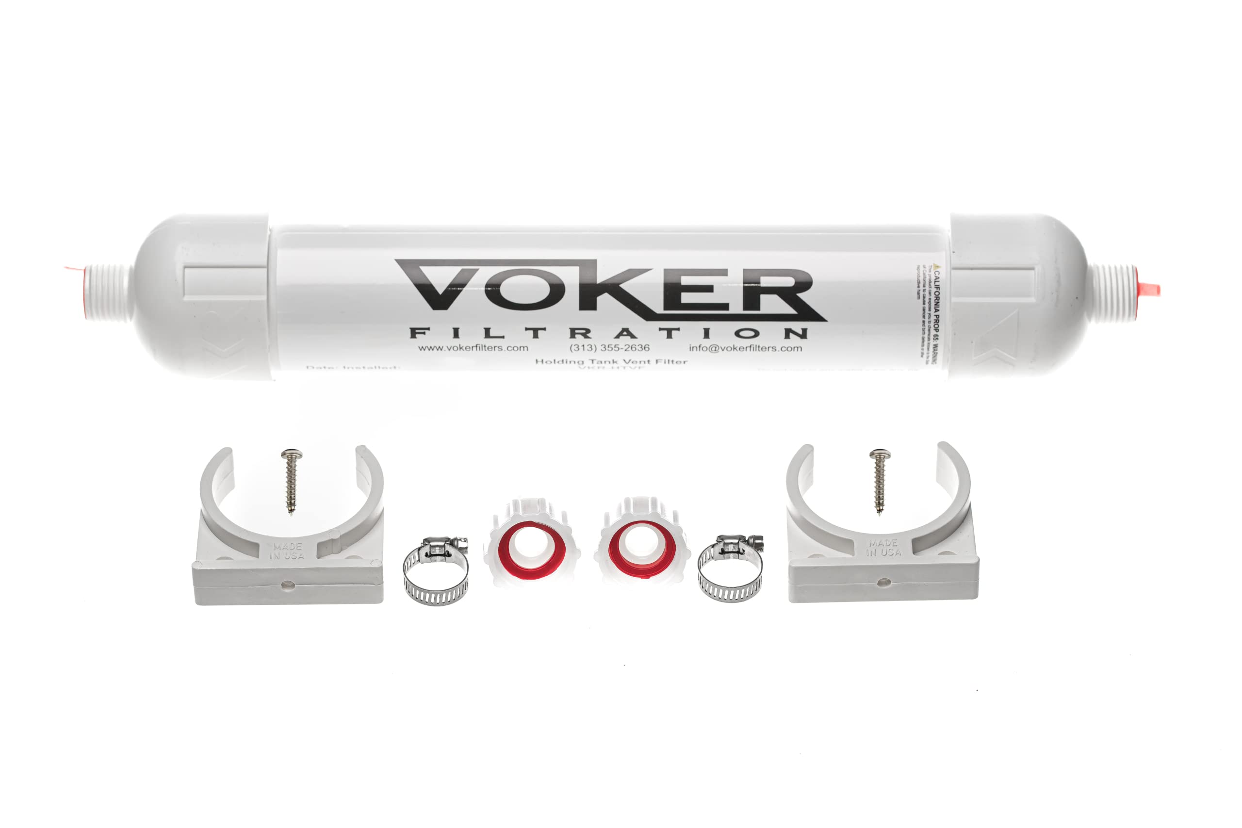 Voker Holding Tank Vent Filter New Installation Kit (5/8'') - Made In The Usa