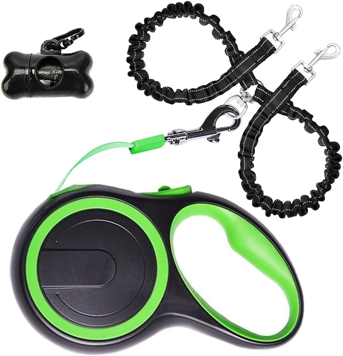 Haivebo Dual Retractable Dog Leash For 2 Dogs - 16Ft Heavy-Duty Retractable Leash For Small To Medium Dogs Up To 44Lbs, One-Hand