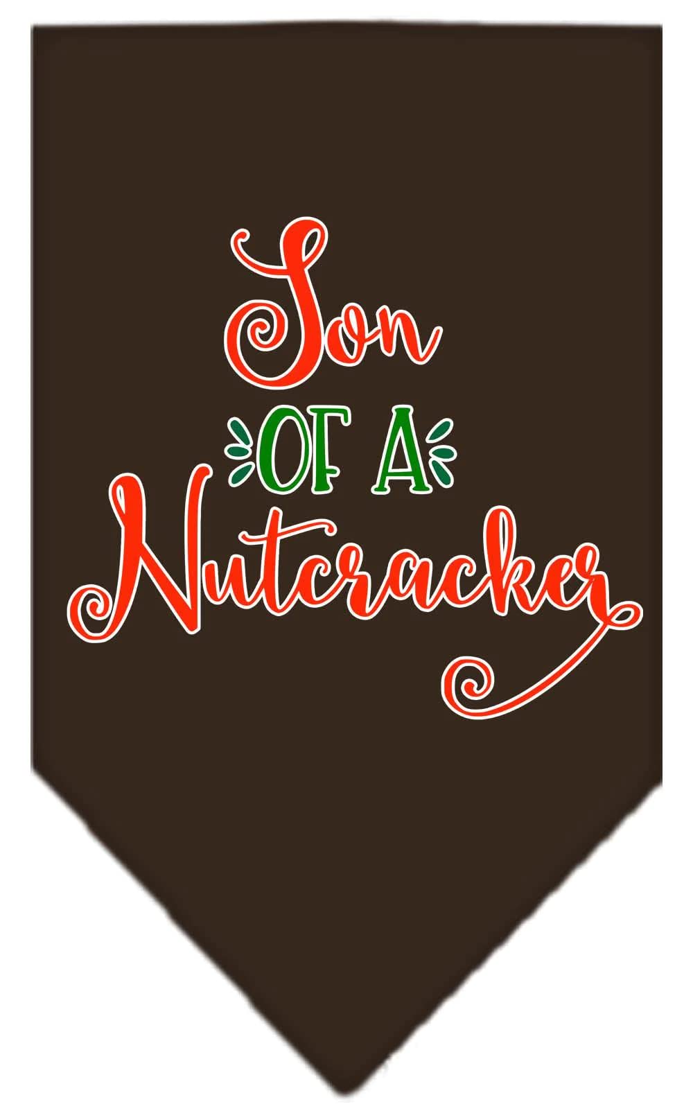 Christmas Pet and Dog Bandana Screen Printed, "Son Of A Nutcracker" Black Small