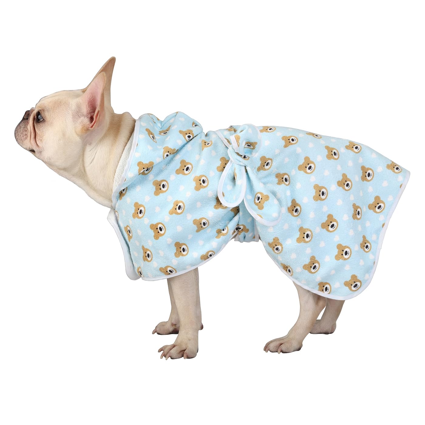 Hde Dog Bathrobe Super Absorbent Quick Drying Towel With Hood For All Dog Breeds Sizes S-Xxl - Teddy Bears - S