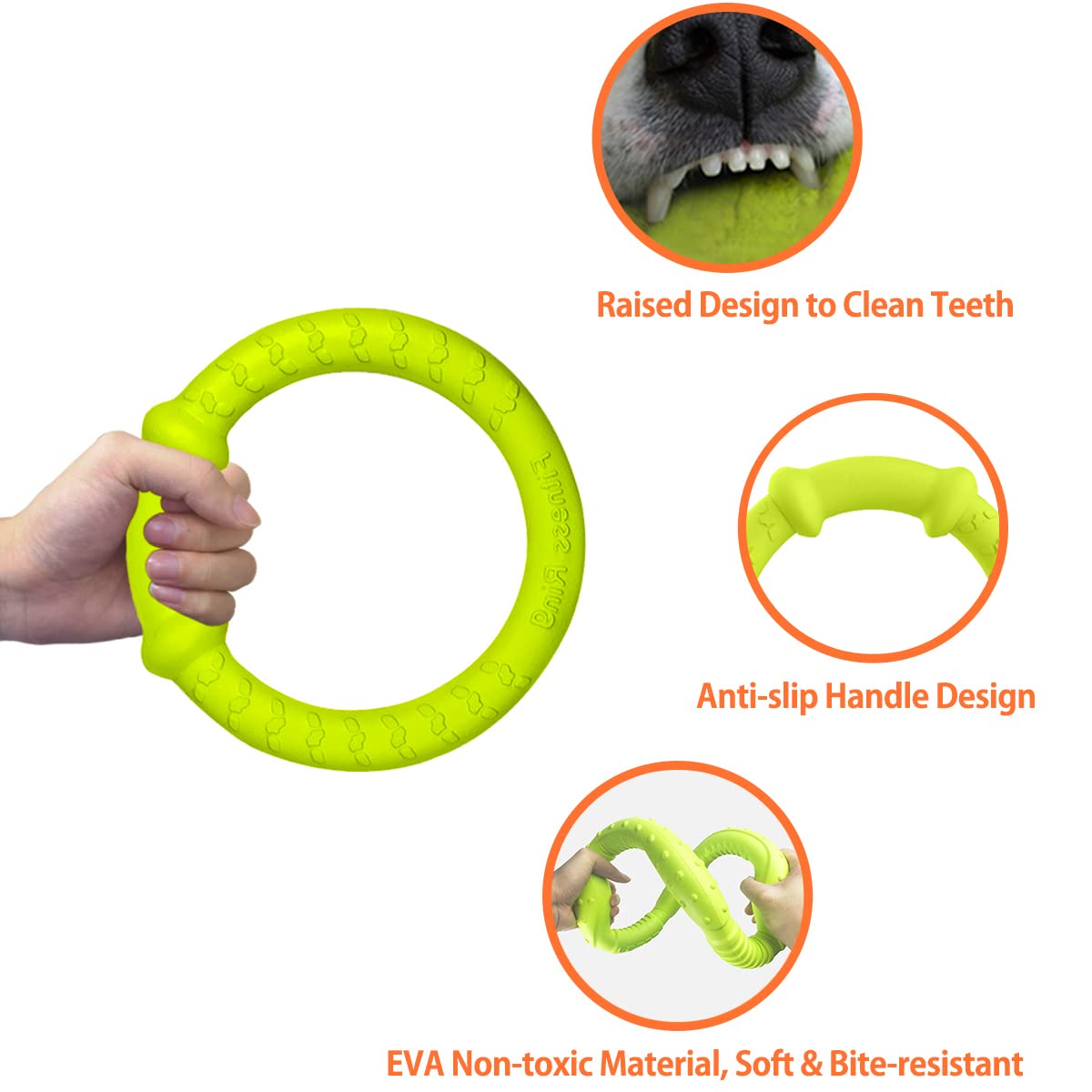 Laroo Dog Flying Ring Toys, Floating Flying Disc Abs Durable Interactive Chew Toys For Training Outdoor Playing Puppy Medium Lar