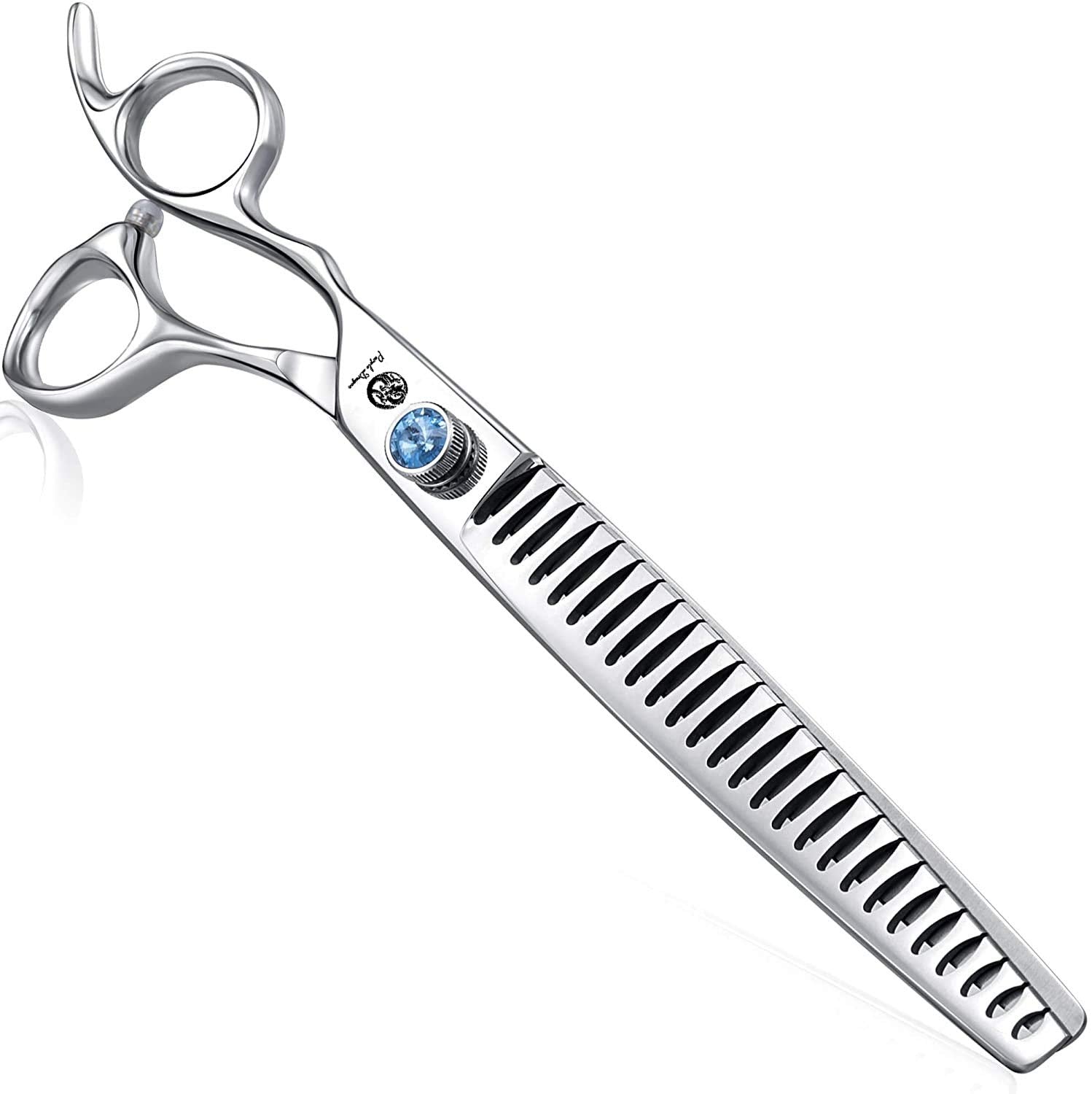 Purple Dragon 8.0'' Left Handed Professional Pet/Dog Grooming Hair Cutting Scissors&Downward Curved Scissor &Chunker Shears With