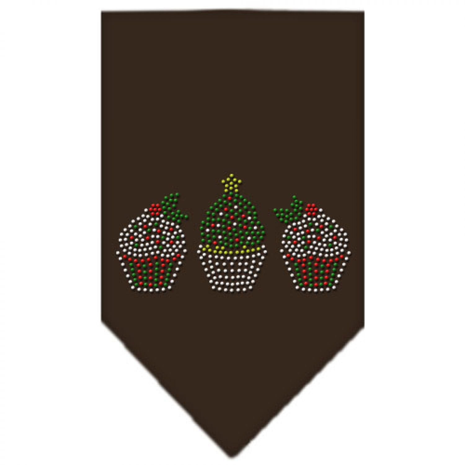 Christmas Pet and Dog Bandana Rhinestone, Christmas Cupcakes Cocoa Small