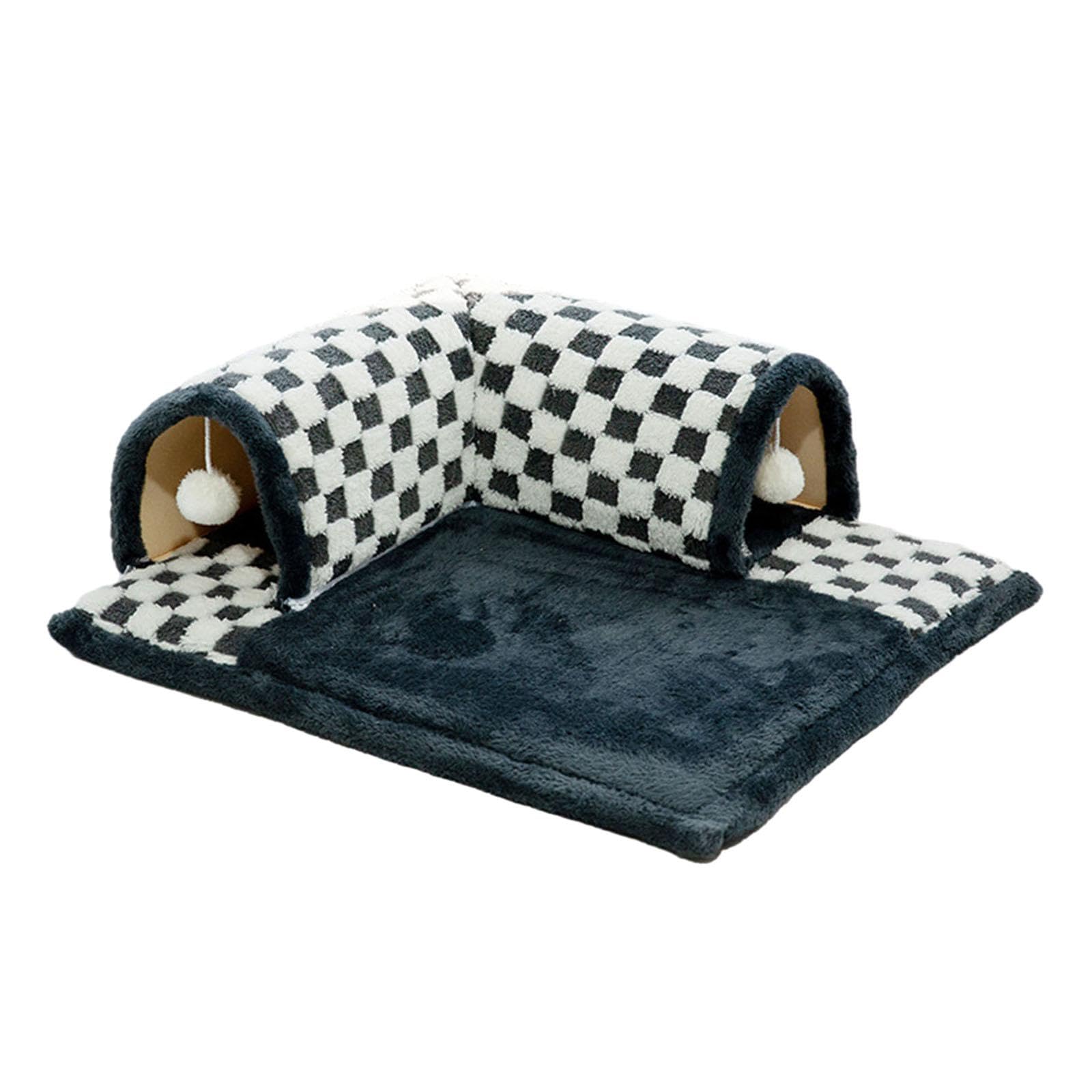 Ujeavette Creative Pet Cat Tunnel Bed Durable Interactive Toy For Cats Hamster Outdoor Black