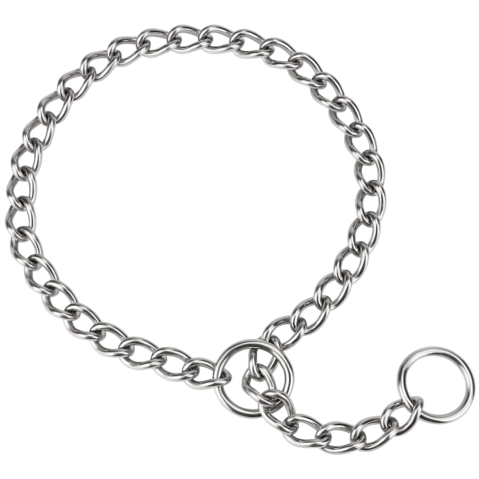 TagME Chain Choke Collar for Dogs, Adjustable Weather Proof Necklace for Extra Large Dogs, Alloy Steel Pet Training Collar