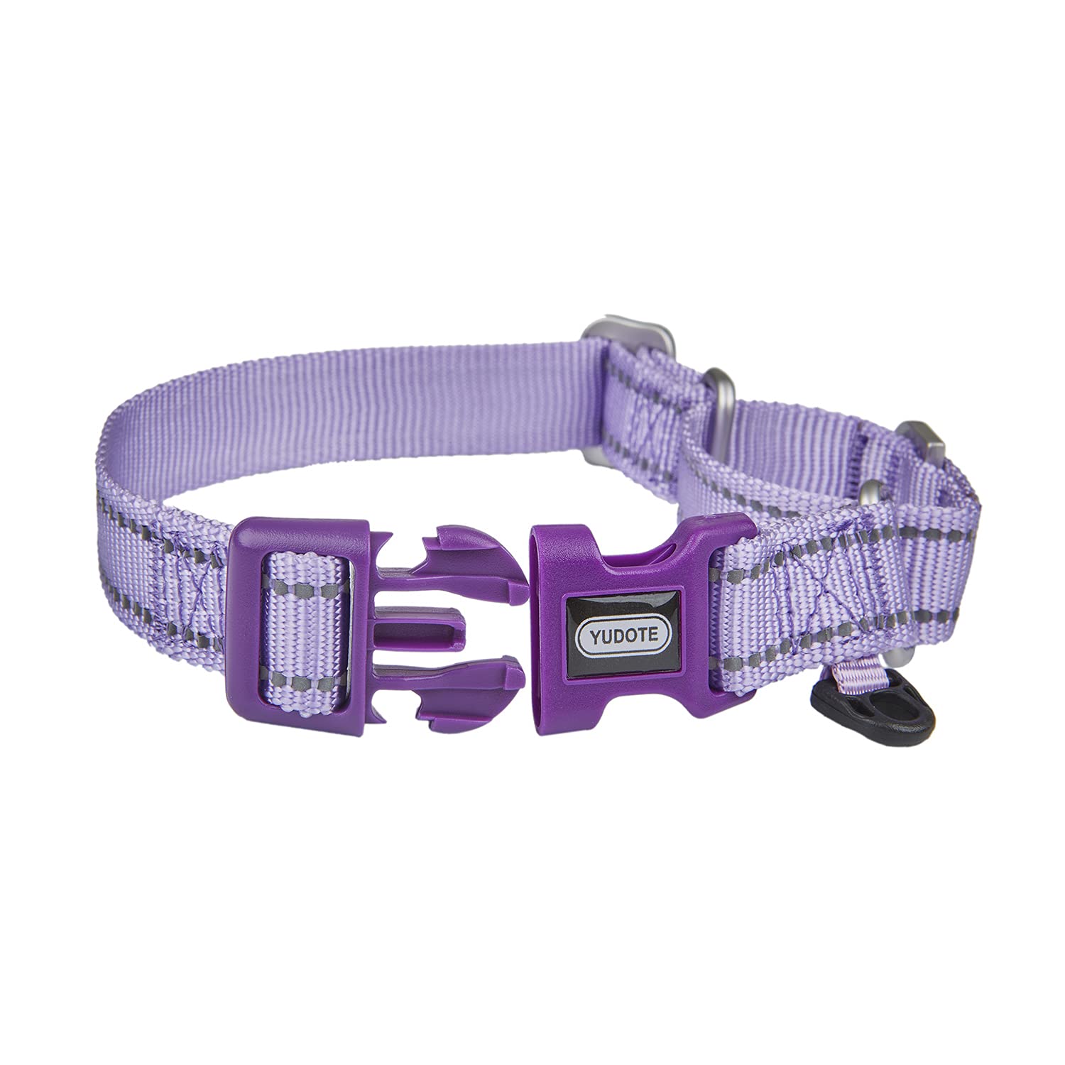 Yudote Reflective Martingale Collar For Dogs With Quick Snap Buckle Anti-Pull Nylon Safe Slip Collars For Easy Walking,Lilac,Large