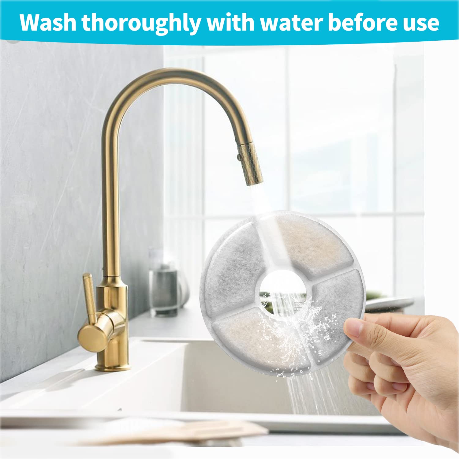 Cat Water Fountain Filter, 84 Oz/2.5 L Automatic Pet Water Dispenser Cat Fountain Replacement Filters, Pet Fountain Fillter Repl