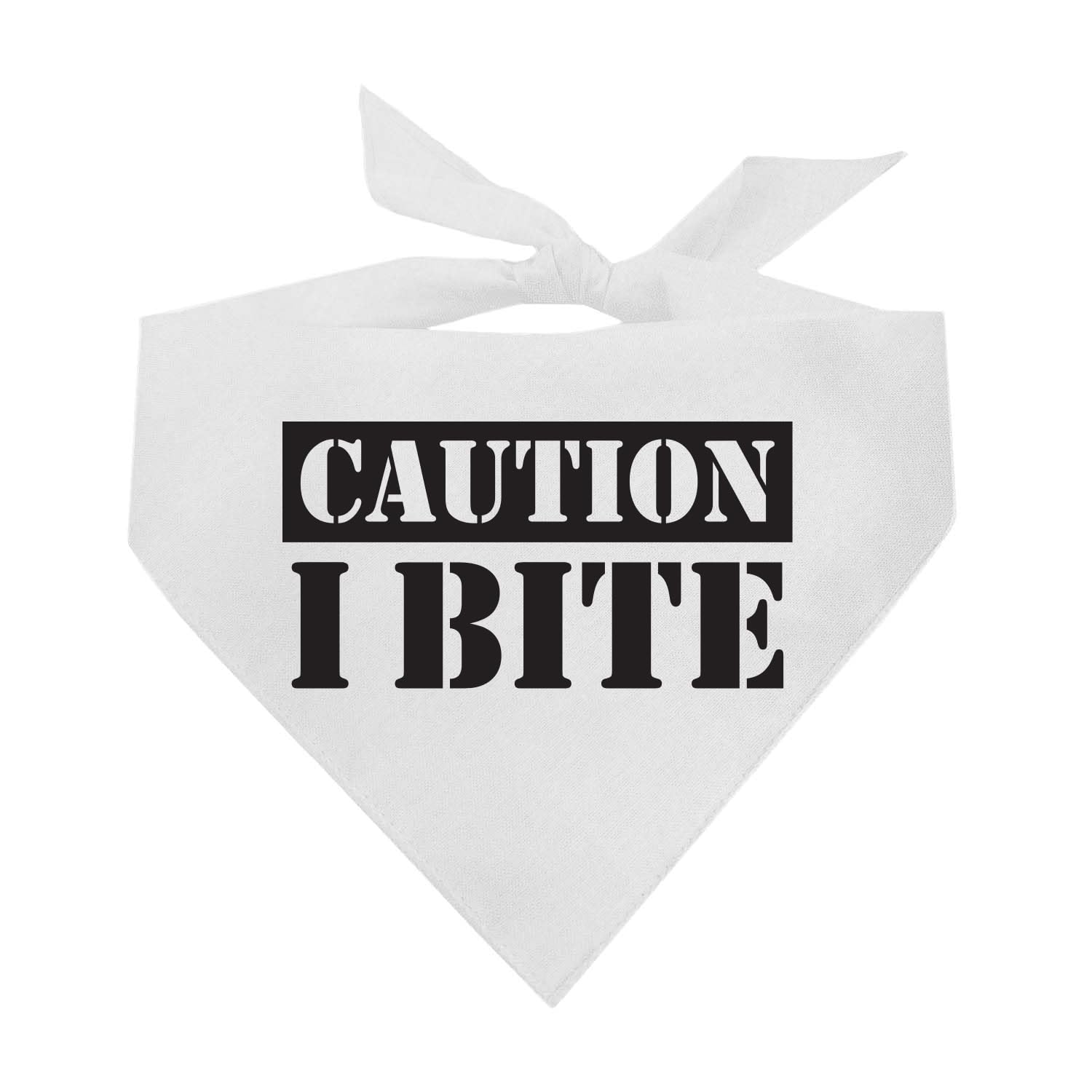 Caution I Bite Dog Bandana (White, Os 836)