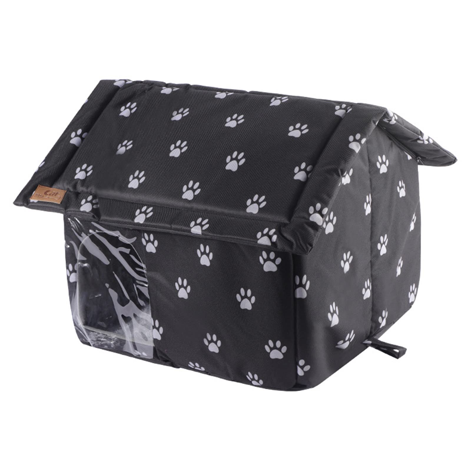 Stray Cats Shelter Cat Bed, Outdoor Waterproof Windproof Foldable Warm Pet Cave, Oxford Stray Cats Shelter Pet Supplies Wild Cat/Dog Winter Warm Cat House - House(M)