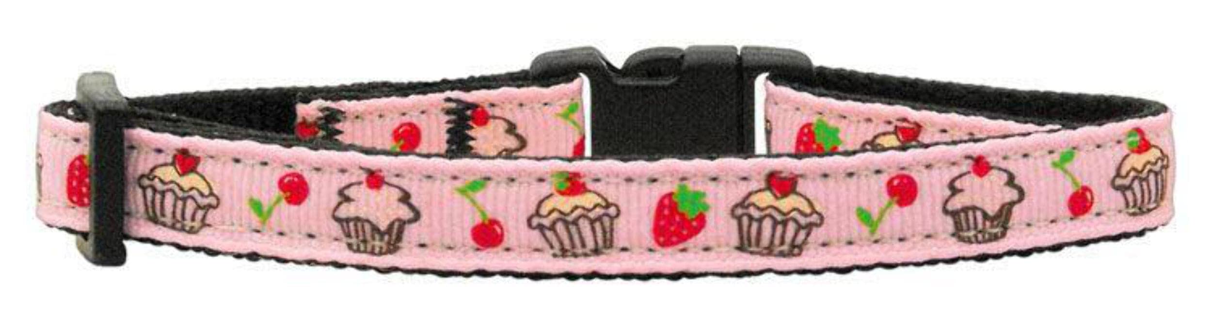 Mirage Pet Products Cupcakes Nylon Ribbon Collar for Pets, Small, Baby Blue
