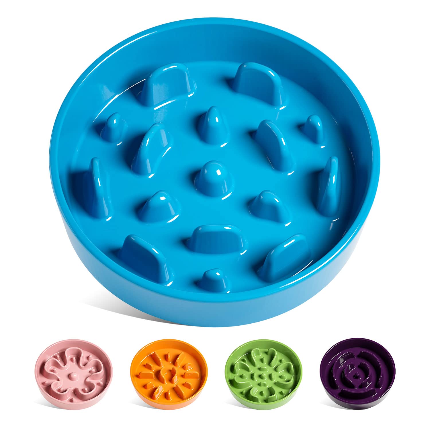 LE TAUCI Slow Feeder Dog Bowls Ceramic, 1.5 Cups Slow Eater Bowl for Dogs, Puppy Slow Feeder Bowl for Fast Eaters, Dog Dishes to