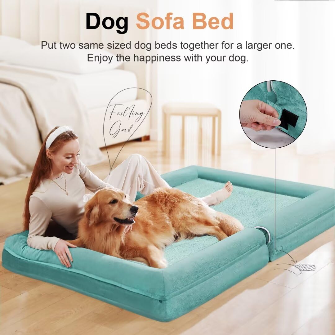 Large Dog Bed Orthopedic Washable: Beds Bolster Xl Bed Big Xlarge Dogs Memory Foam Couch Sofa Waterproof With Removable Cover - Navy Blue