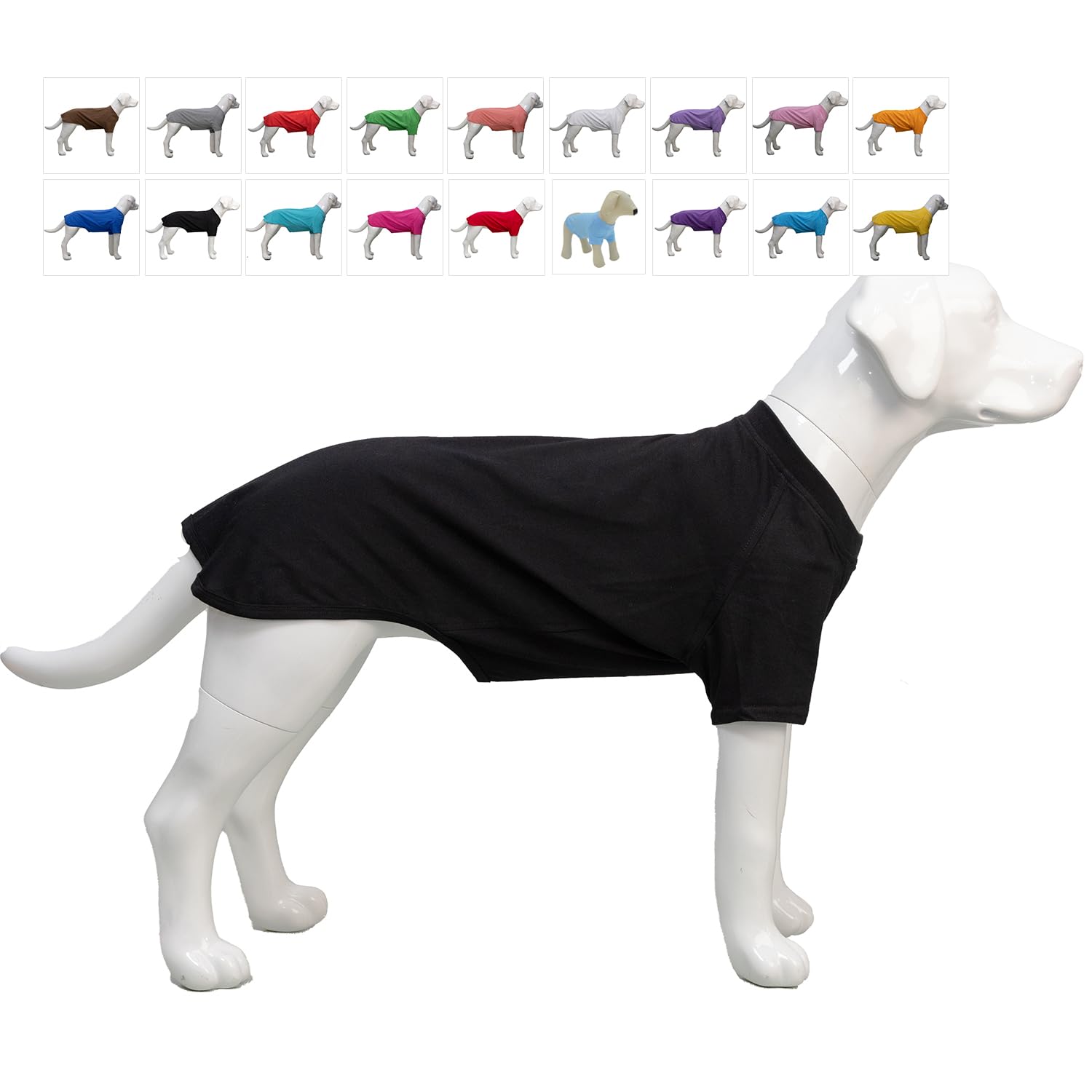 Lovelonglong Pet Clothing Dog Costumes Basic Blank T-Shirt Tee Shirts for Small Dogs Black M