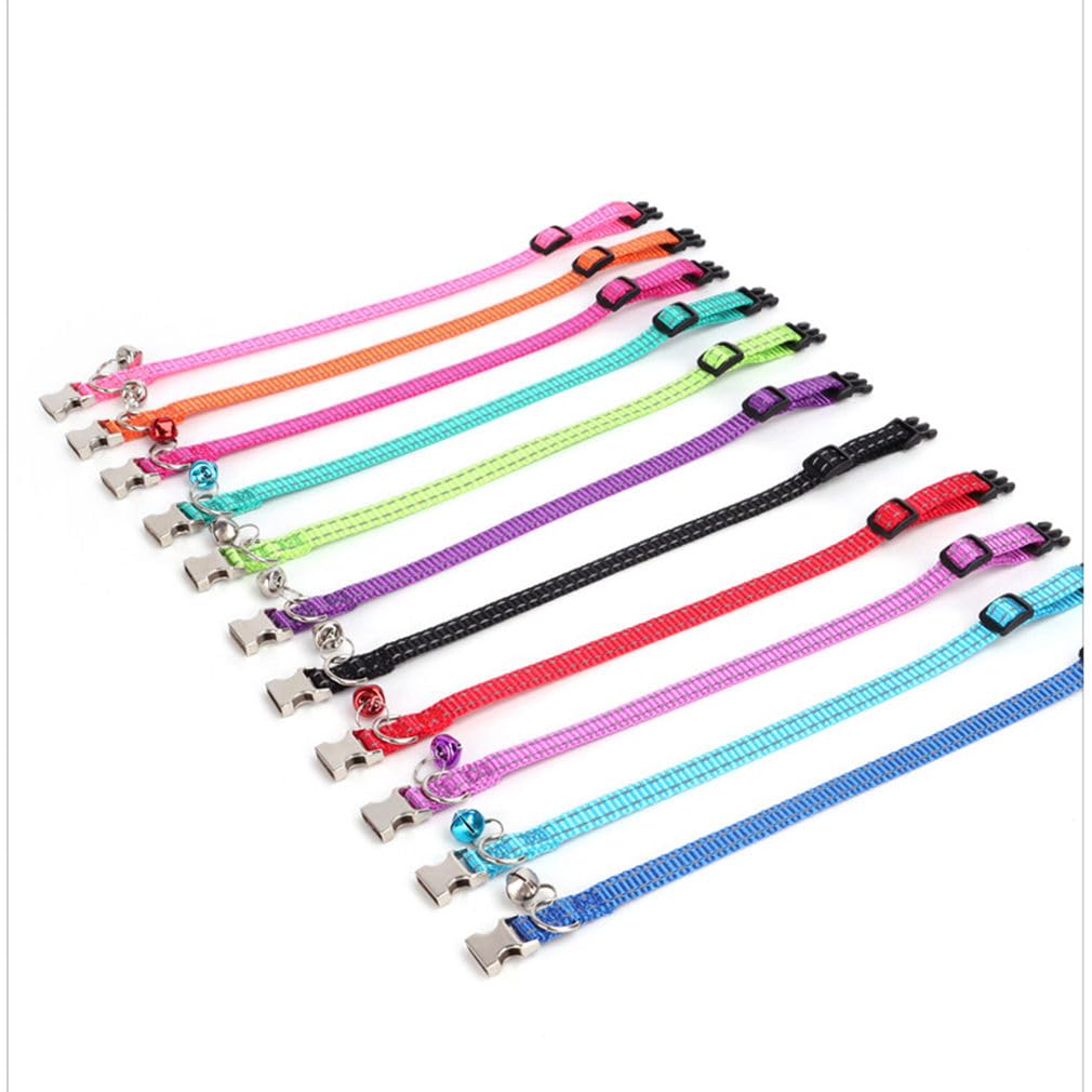 Xs Dog Collar With Bell, Reflective Nylon Metal Buckle Xsmall Puppy Collars For Puppia Pet Cat Girl Kitten Small Animal, Black X