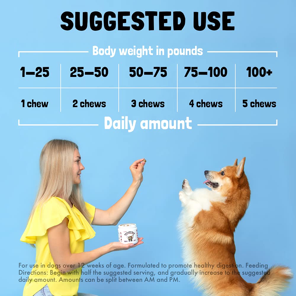 Dog Vitamins - 30 Multivitamins Chews w/Glucosamine Chondroitin, Probiotics Digestive Enzymes and Omegas - Supplement for Overal