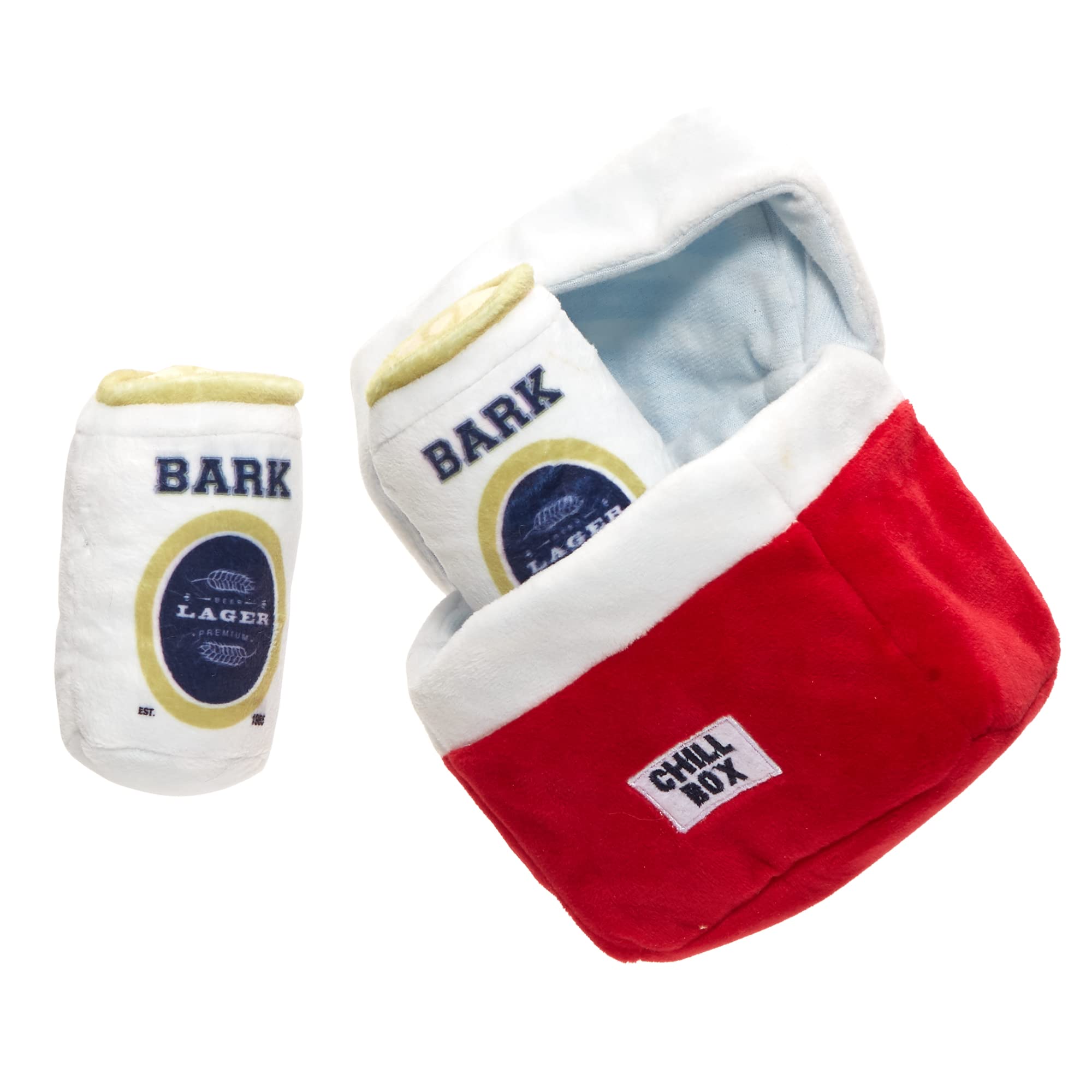Barkbox 2 in 1 Interactive Plush Dog Toy - Rip and Reveal Dog Toy  Stimulating Squeaky Pet Enrichment and Puppy Toys  Sub Zero C