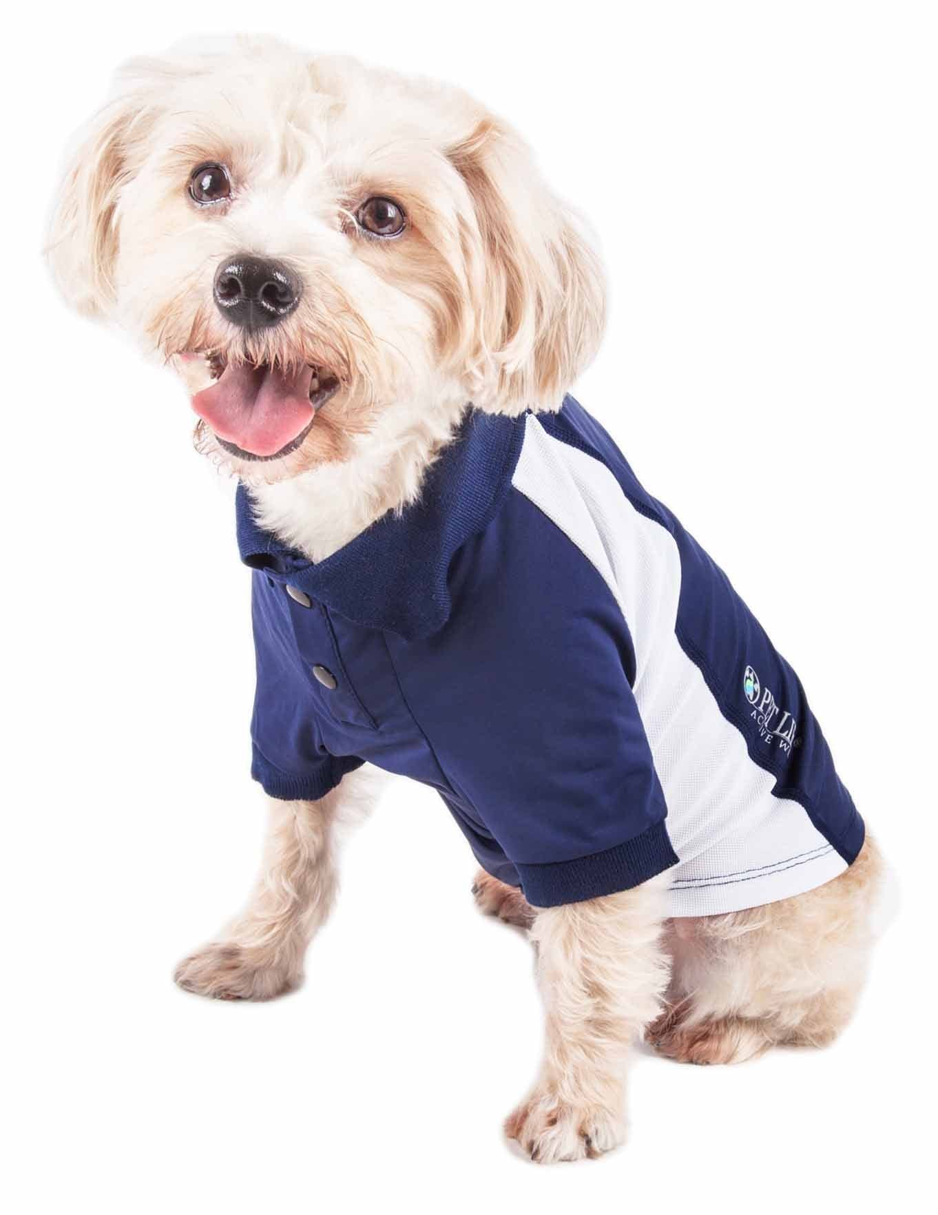 Pet Life ® Active 'Barko Pawlo' Stretchy Fitness And Yoga Dog T-Shirt - Dog Polo Featuring 4-Way Relax-Stretch And Quick Dry Technology - Performance And Reflective Pet T-Shirt Dog Clothes Medium