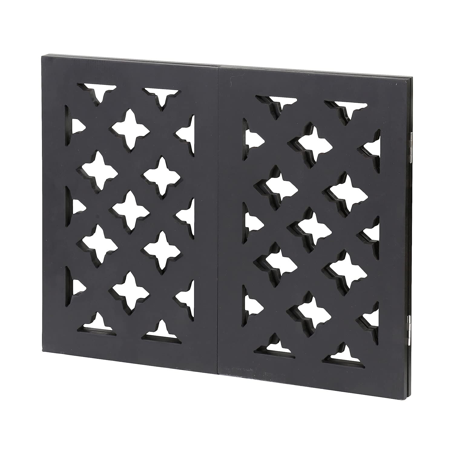 Indoor/Outdoor Solid Wood Starlight Design Freestanding Foldable Adjustable 3-Section Pet Gate