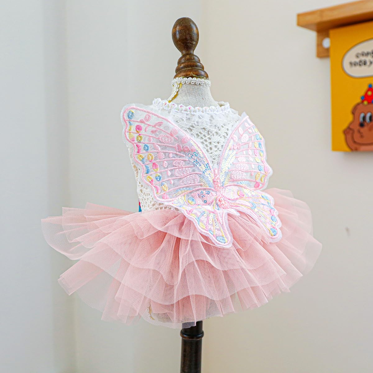 Marupet Fashion Sweet Puppy Dog Blingbling Princess Skirt Pet Dog Lace Cake Camisole Tutu Dress B-Pink S