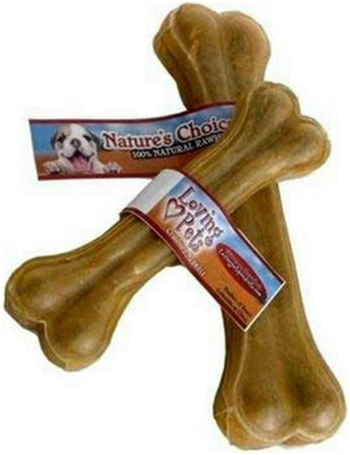 Loving Pets Natures Choice Rawhide Pressed Bone Dog Chew 12 Inch, 5 Pack