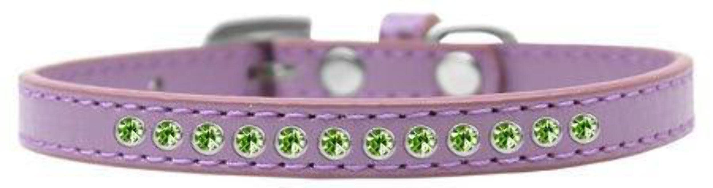 Mirage Pet Products Lime Green Crystal Lavender Puppy Dog Collar, Size 14
