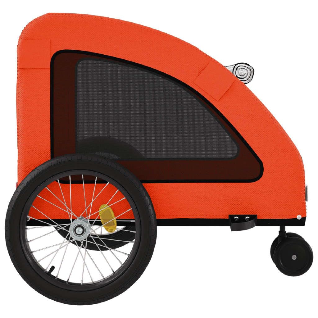vidaXL Pet Bike Trailer - Sturdy Iron Frame, Comfortable Oxford Fabric, 53.9" L Cargo Area, Orange - Model 93984