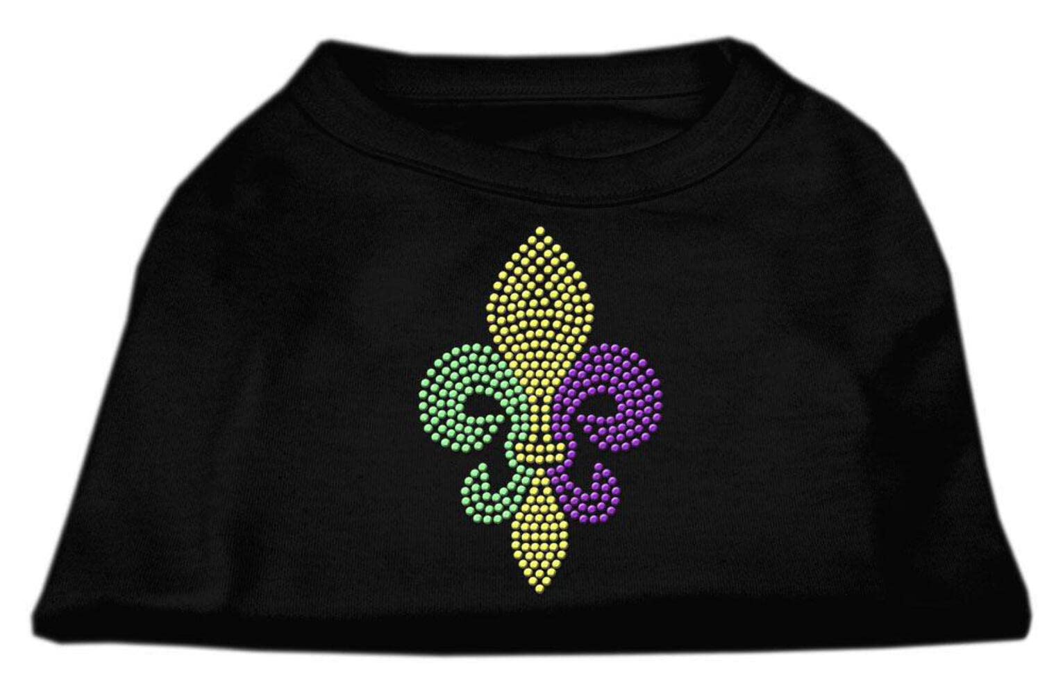 Mirage Pet Products Mardi Gras Fleur De Lis Rhinestone Dog Shirt, Medium, Grey
