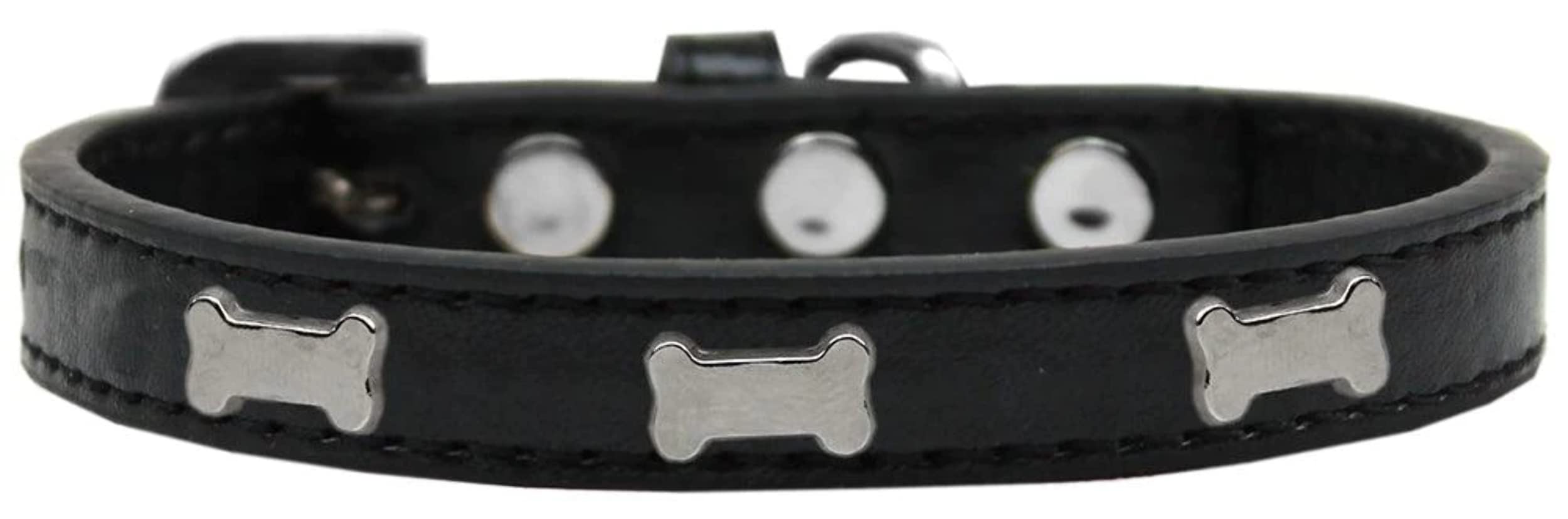 Dog, Puppy & Pet Widget Fashion Collar, Silver Bone Aqua 20